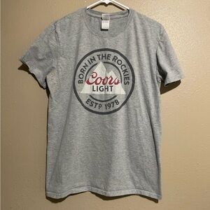 Coors Light Beer Mountain Graphic Gray T-Shirt Adult L